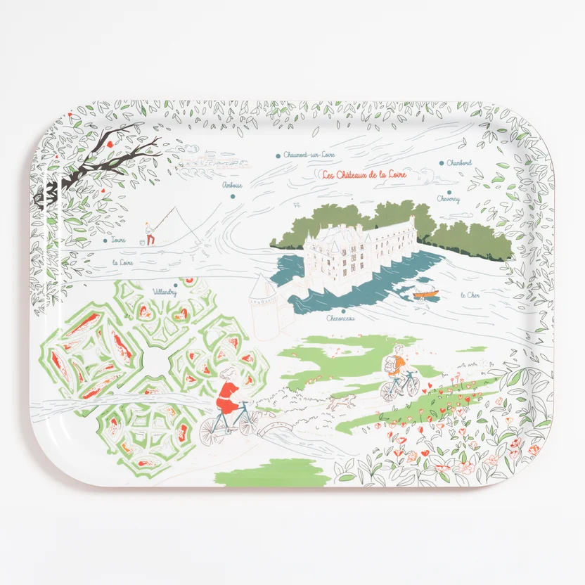 Plateau rectangulaire - Châteaux de la Loire (2 tailles disponibles)