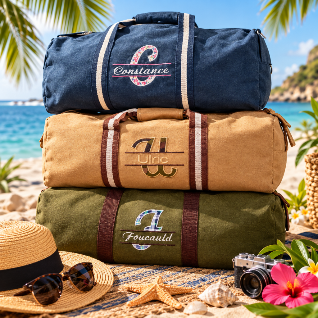 Sac polochon 45 L - brodé